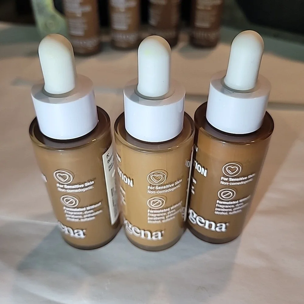 3 Pk: Neutrogena Healthy Skin Sensitive Serum Foundation 1oz Deep 01 02 Medium